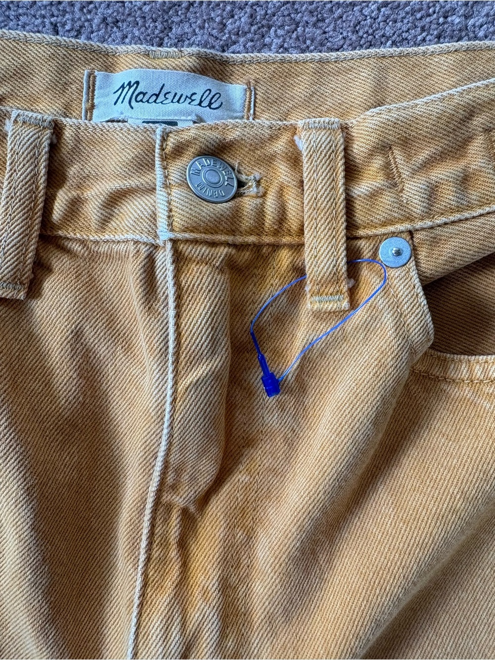 Madewell Baggy Straight-Leg Jeans Garment Dyed Orange size 27 EUC - Picture 5 of 7